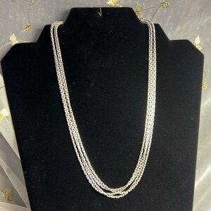 Premier Design 4 Strand Silver Tone Chain Necklace
